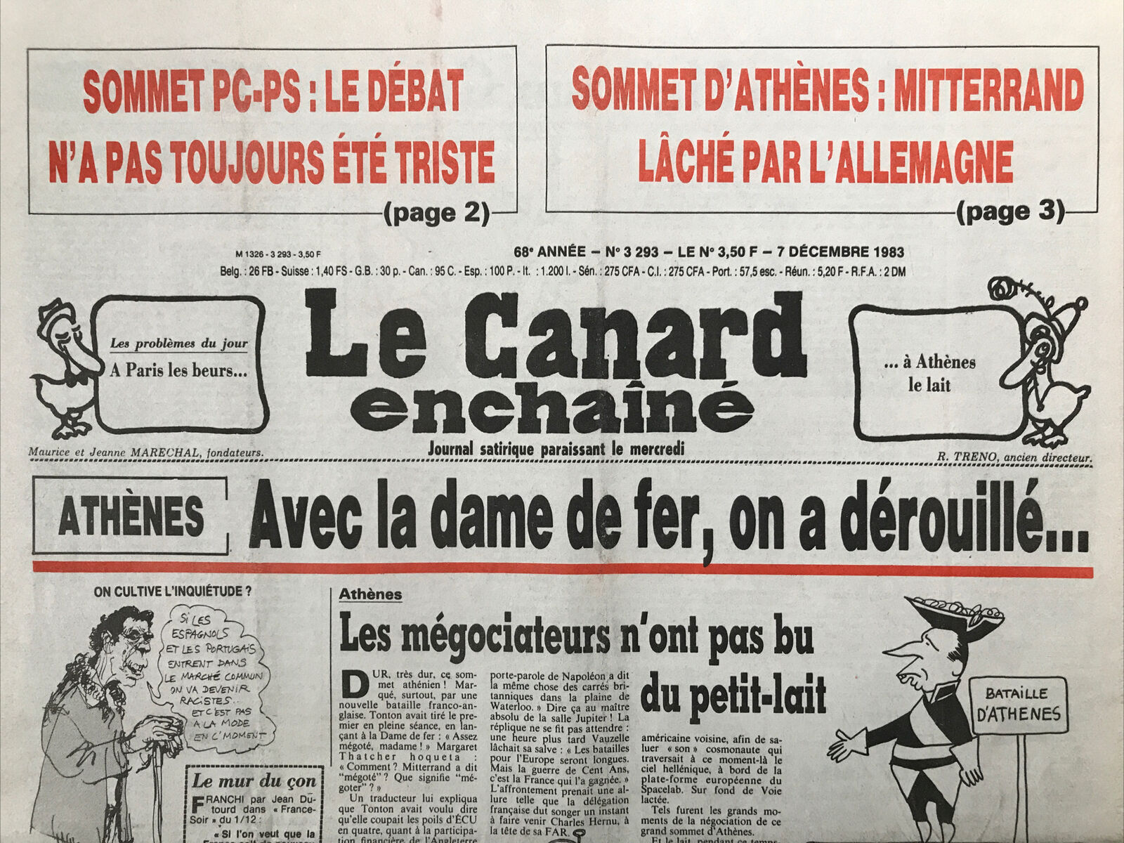 Couac ! | Acheter un Canard | Vente d'Anciens Journaux du Canard Enchaîné. Des Journaux Satiriques de Collection, Historiques & Authentiques de 1916 à 2004 ! | 3293