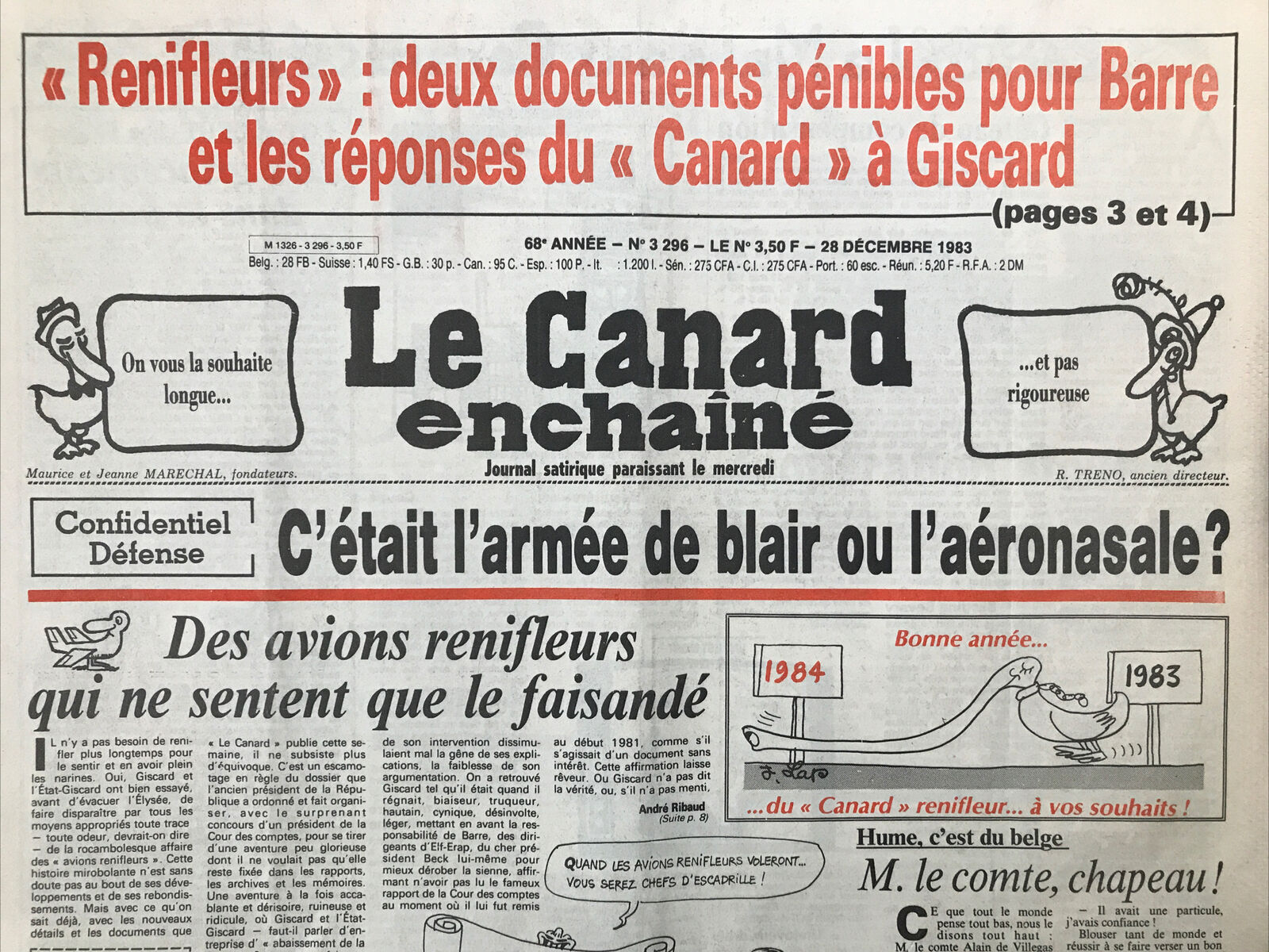 Couac ! | Acheter un Canard | Vente d'Anciens Journaux du Canard Enchaîné. Des Journaux Satiriques de Collection, Historiques & Authentiques de 1916 à 2004 ! | 3296