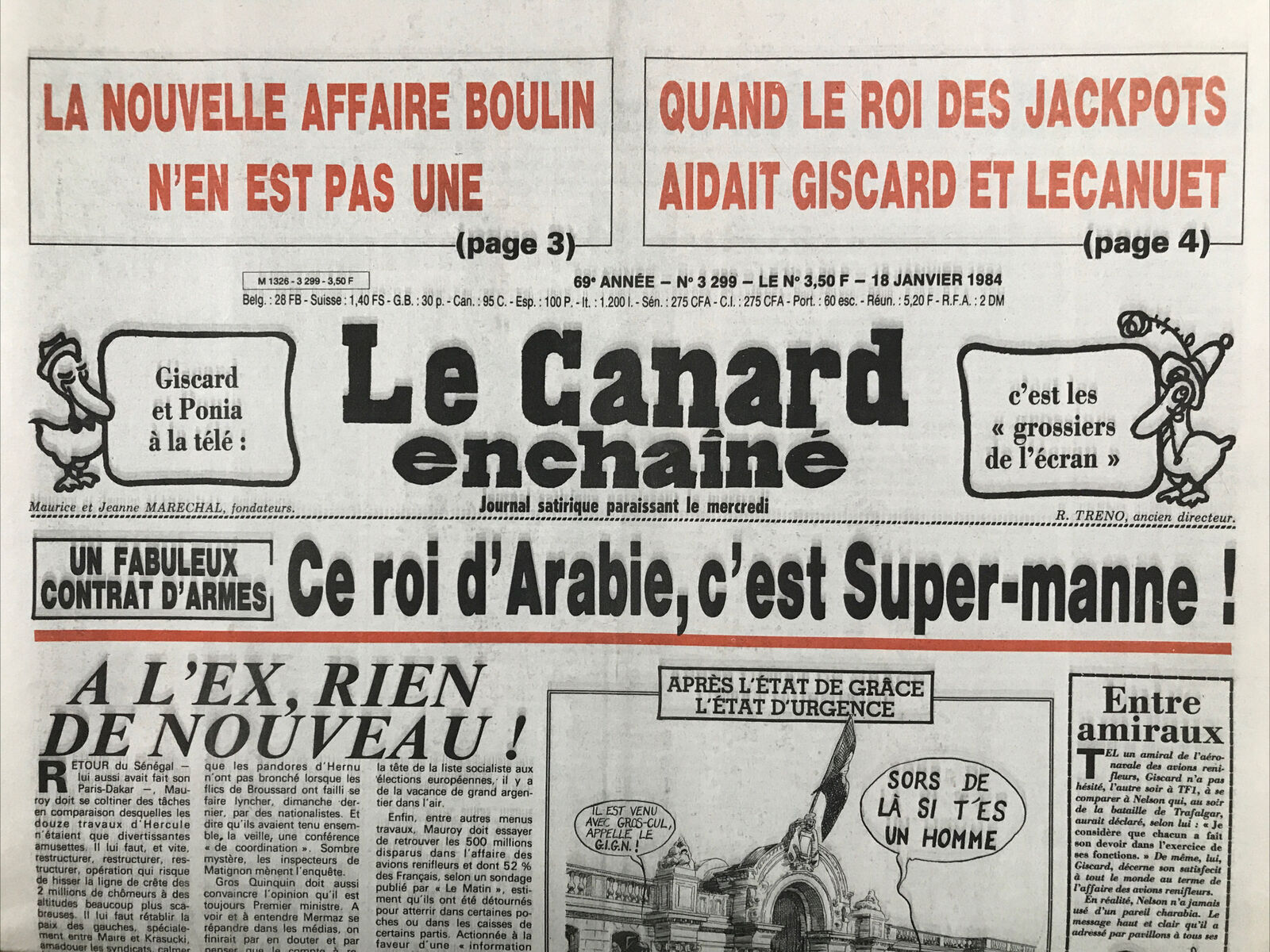 Couac ! | Acheter un Canard | Vente d'Anciens Journaux du Canard Enchaîné. Des Journaux Satiriques de Collection, Historiques & Authentiques de 1916 à 2004 ! | 3299