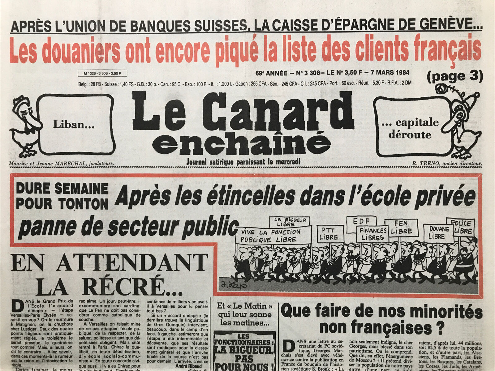 Couac ! | Acheter un Canard | Vente d'Anciens Journaux du Canard Enchaîné. Des Journaux Satiriques de Collection, Historiques & Authentiques de 1916 à 2004 ! | 3306