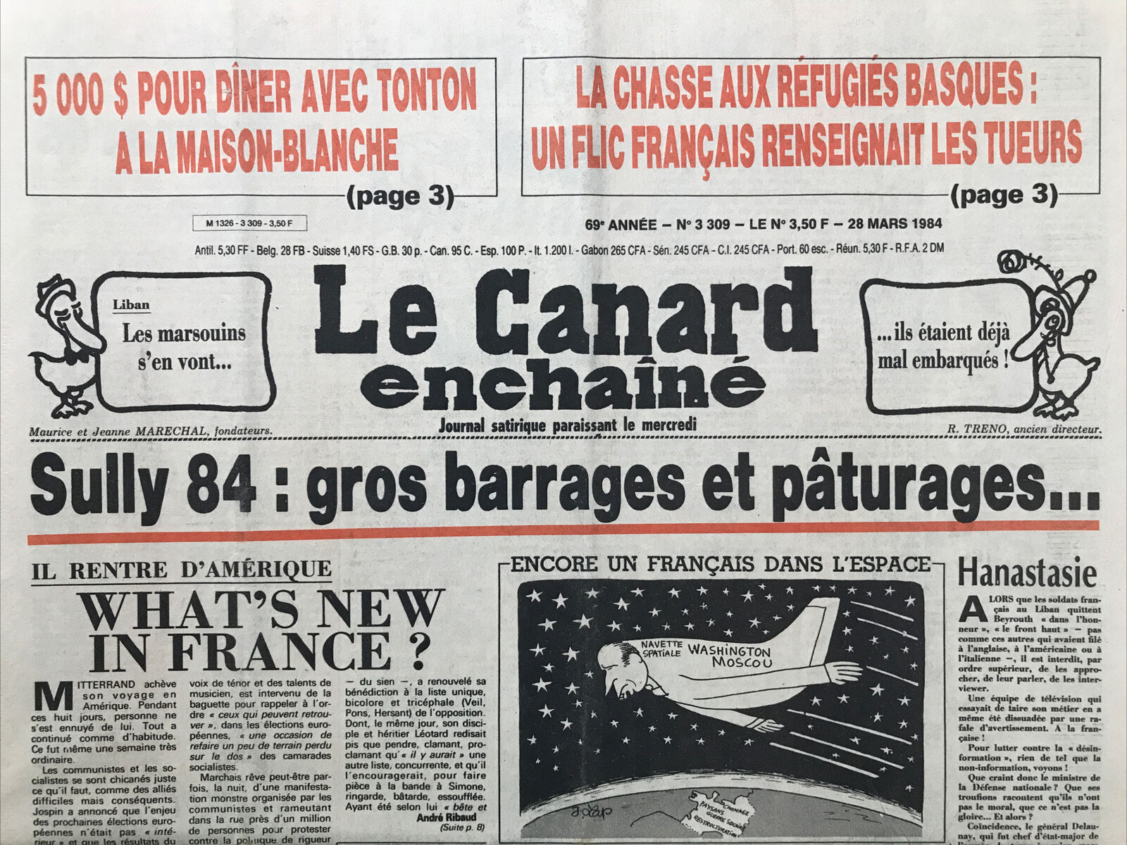 Couac ! | Acheter un Canard | Vente d'Anciens Journaux du Canard Enchaîné. Des Journaux Satiriques de Collection, Historiques & Authentiques de 1916 à 2004 ! | 3309