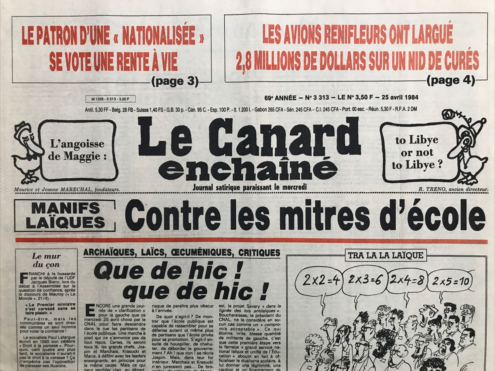 Couac ! | Acheter un Canard | Vente d'Anciens Journaux du Canard Enchaîné. Des Journaux Satiriques de Collection, Historiques & Authentiques de 1916 à 2004 ! | 3313