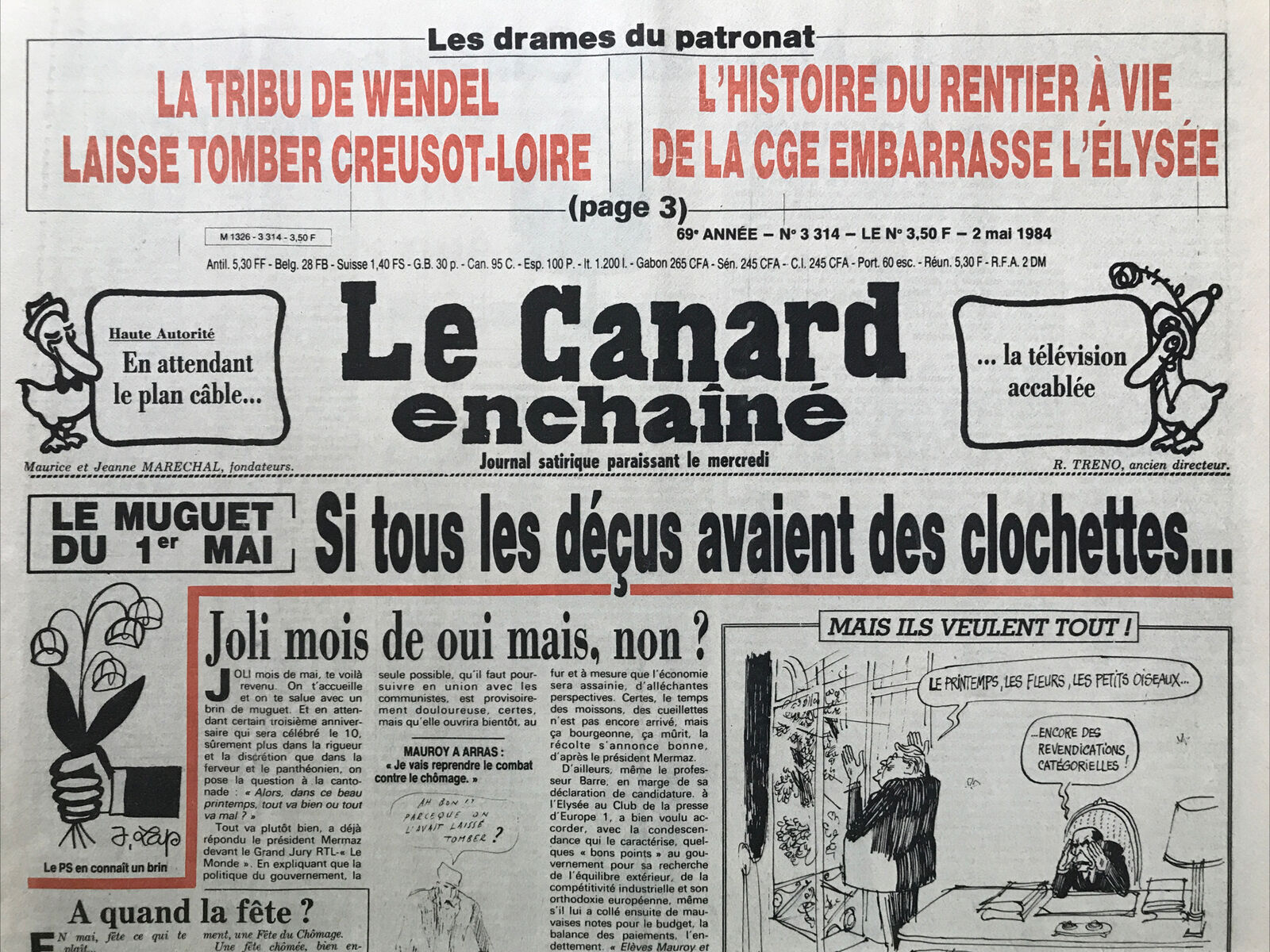 Couac ! | Acheter un Canard | Vente d'Anciens Journaux du Canard Enchaîné. Des Journaux Satiriques de Collection, Historiques & Authentiques de 1916 à 2004 ! | 3314