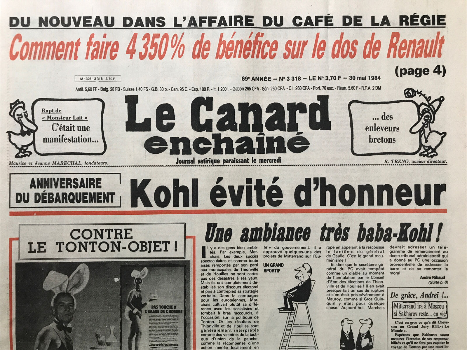 Couac ! | Acheter un Canard | Vente d'Anciens Journaux du Canard Enchaîné. Des Journaux Satiriques de Collection, Historiques & Authentiques de 1916 à 2004 ! | 3318