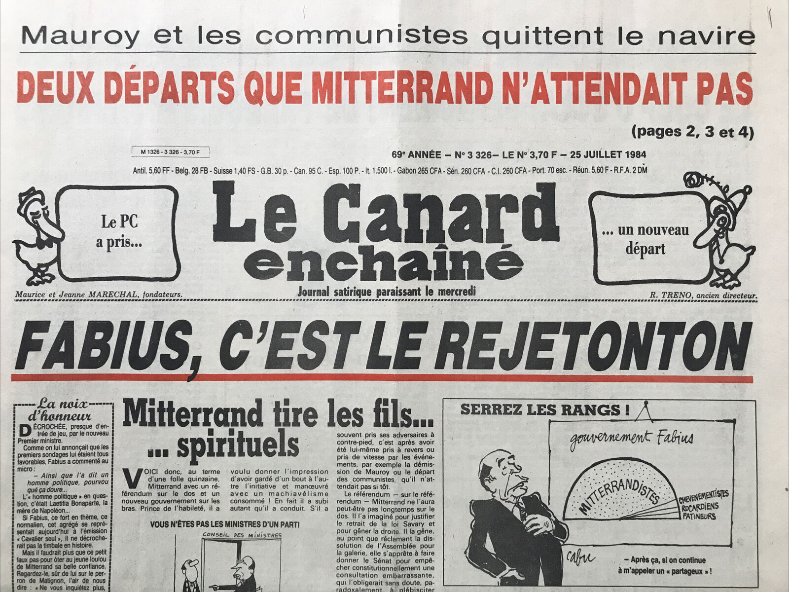 Couac ! | Acheter un Canard | Vente d'Anciens Journaux du Canard Enchaîné. Des Journaux Satiriques de Collection, Historiques & Authentiques de 1916 à 2004 ! | 3326