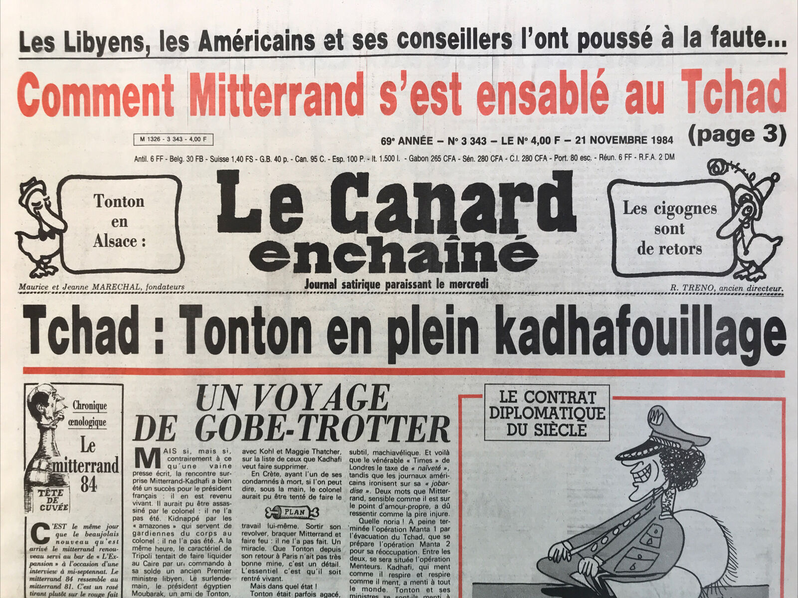 Couac ! | Acheter un Canard | Vente d'Anciens Journaux du Canard Enchaîné. Des Journaux Satiriques de Collection, Historiques & Authentiques de 1916 à 2004 ! | 3343