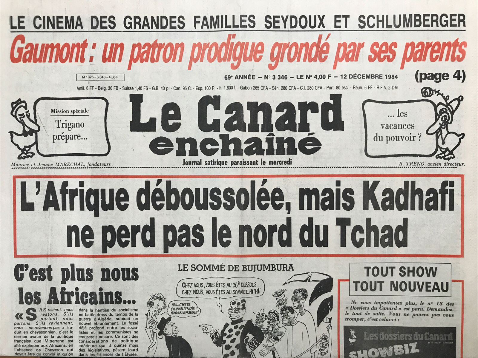 Couac ! | Acheter un Canard | Vente d'Anciens Journaux du Canard Enchaîné. Des Journaux Satiriques de Collection, Historiques & Authentiques de 1916 à 2004 ! | 3346