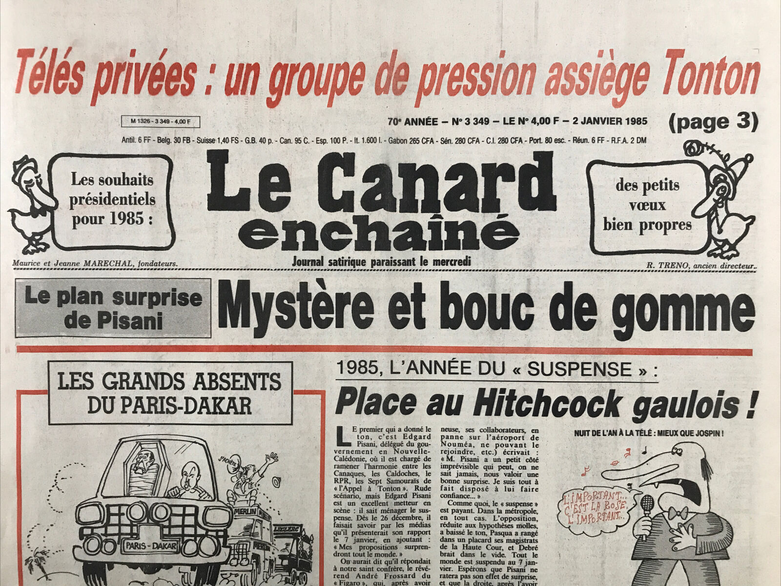 Couac ! | Acheter un Canard | Vente d'Anciens Journaux du Canard Enchaîné. Des Journaux Satiriques de Collection, Historiques & Authentiques de 1916 à 2004 ! | 3349