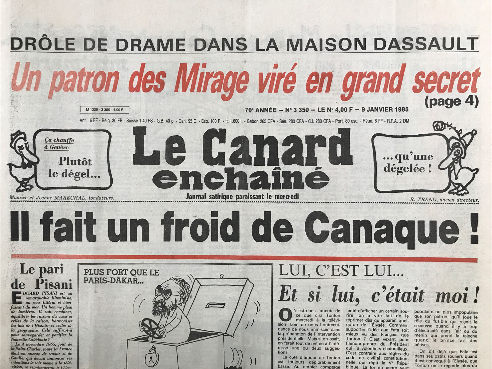 Couac ! | Acheter un Canard | Vente d'Anciens Journaux du Canard Enchaîné. Des Journaux Satiriques de Collection, Historiques & Authentiques de 1916 à 2004 ! | 3350