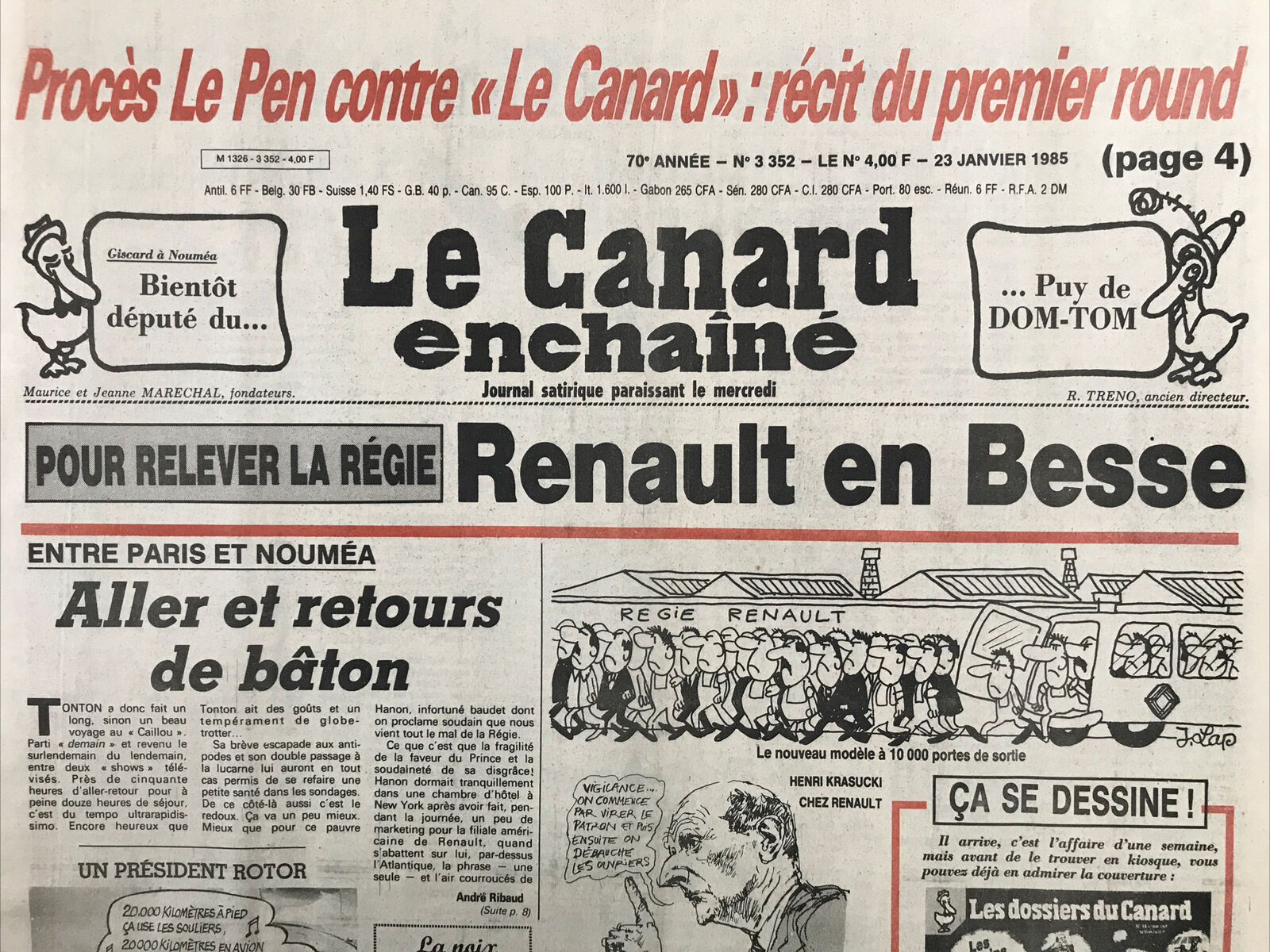 Couac ! | Acheter un Canard | Vente d'Anciens Journaux du Canard Enchaîné. Des Journaux Satiriques de Collection, Historiques & Authentiques de 1916 à 2004 ! | 3352