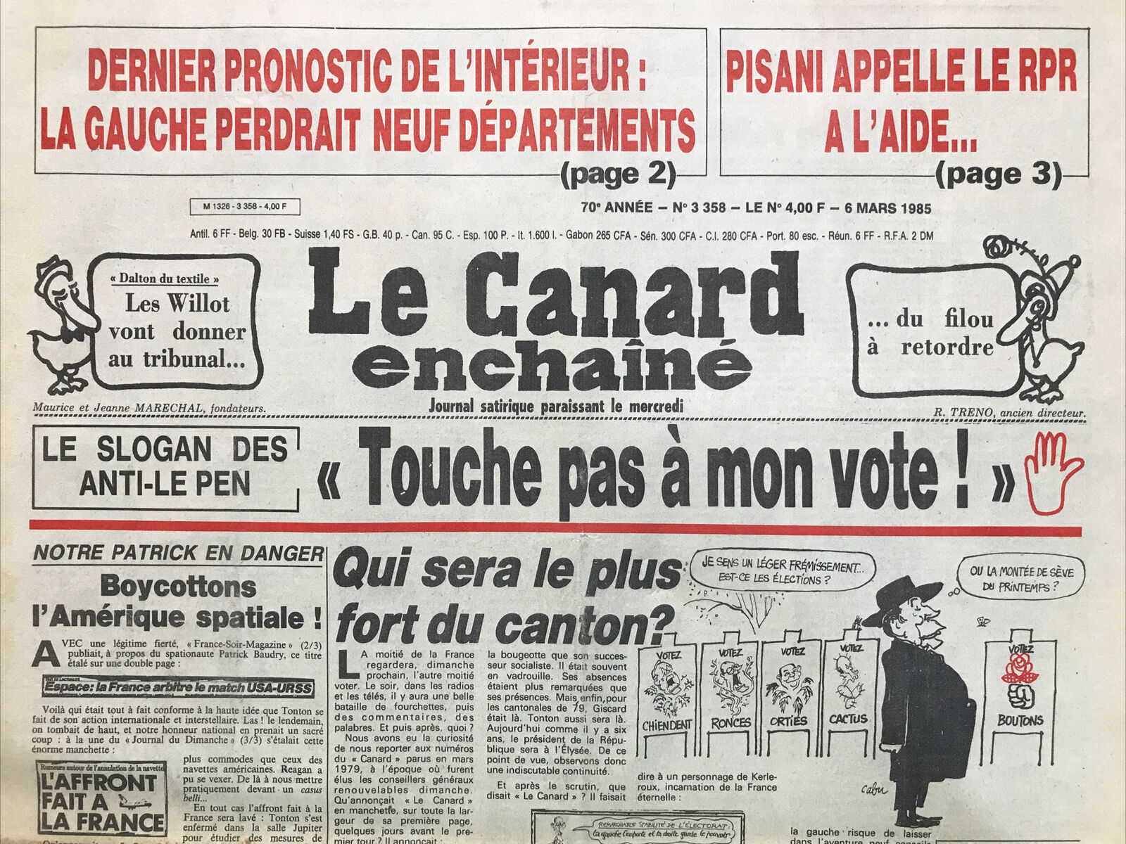 Couac ! | Acheter un Canard | Vente d'Anciens Journaux du Canard Enchaîné. Des Journaux Satiriques de Collection, Historiques & Authentiques de 1916 à 2004 ! | 3358