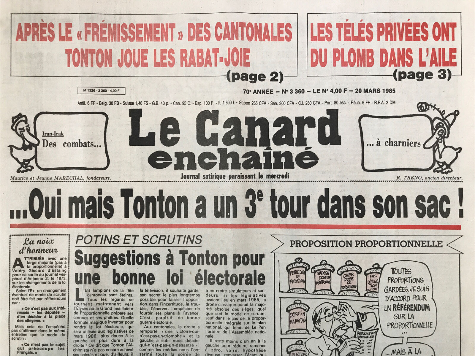 Couac ! | Acheter un Canard | Vente d'Anciens Journaux du Canard Enchaîné. Des Journaux Satiriques de Collection, Historiques & Authentiques de 1916 à 2004 ! | 3360