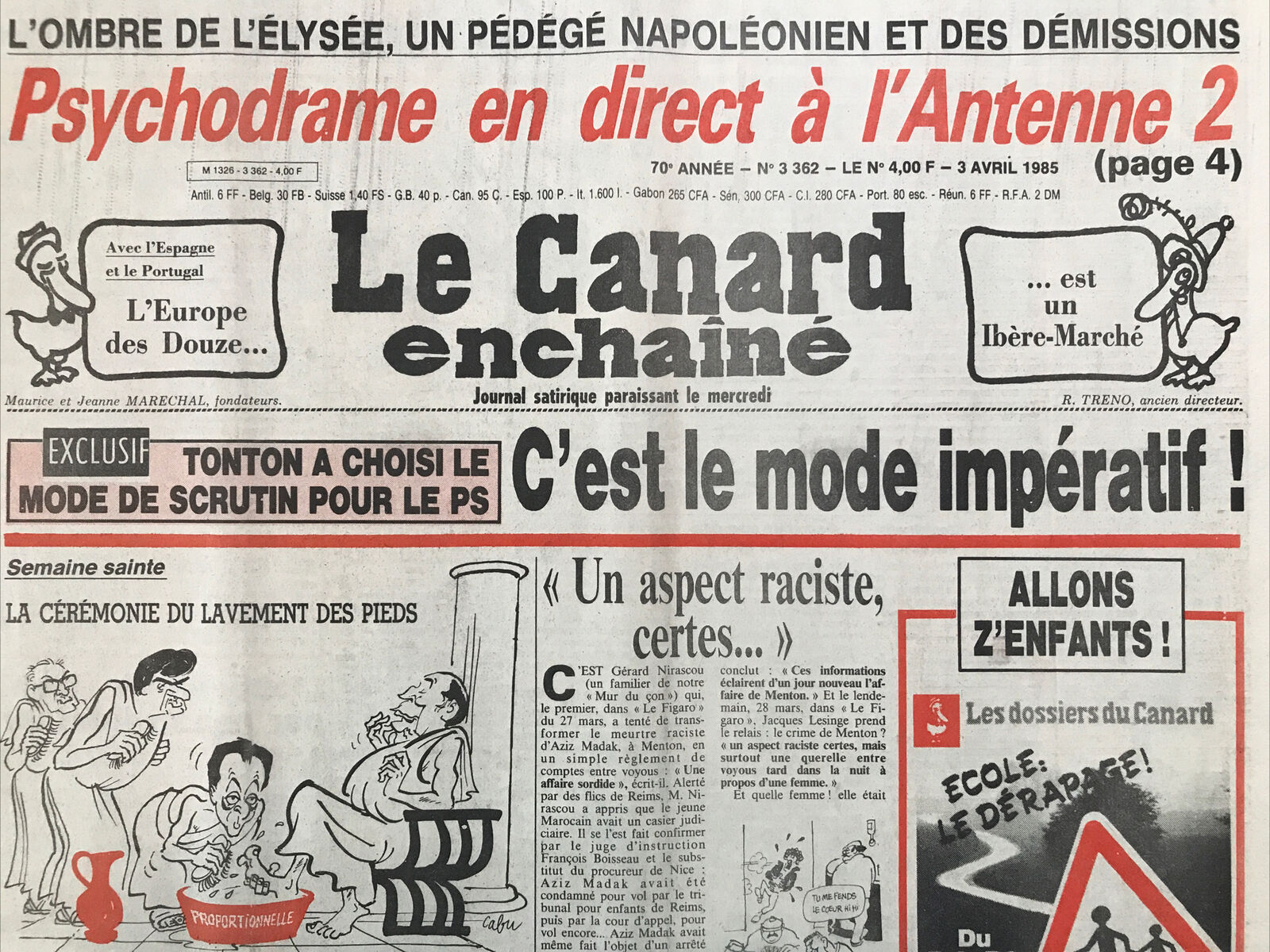 Couac ! | Acheter un Canard | Vente d'Anciens Journaux du Canard Enchaîné. Des Journaux Satiriques de Collection, Historiques & Authentiques de 1916 à 2004 ! | 3362