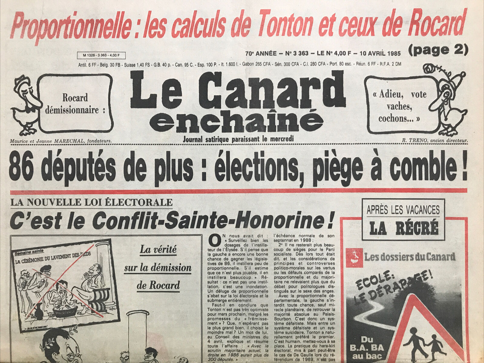 Couac ! | Acheter un Canard | Vente d'Anciens Journaux du Canard Enchaîné. Des Journaux Satiriques de Collection, Historiques & Authentiques de 1916 à 2004 ! | 3363