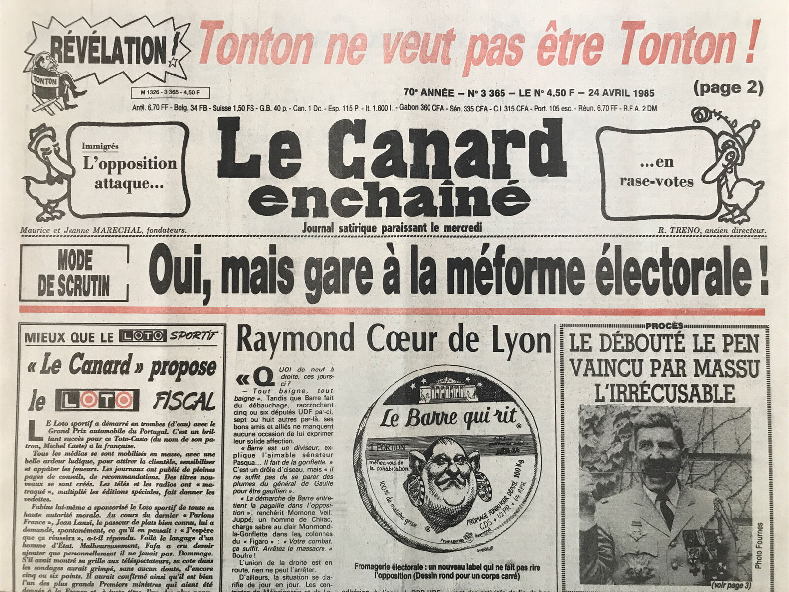 Couac ! | Acheter un Canard | Vente d'Anciens Journaux du Canard Enchaîné. Des Journaux Satiriques de Collection, Historiques & Authentiques de 1916 à 2004 ! | 3365