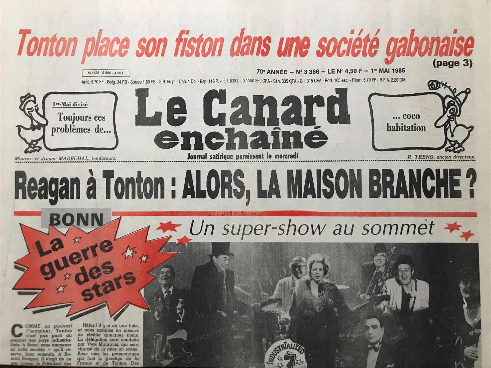 Couac ! | Acheter un Canard | Vente d'Anciens Journaux du Canard Enchaîné. Des Journaux Satiriques de Collection, Historiques & Authentiques de 1916 à 2004 ! | 3366