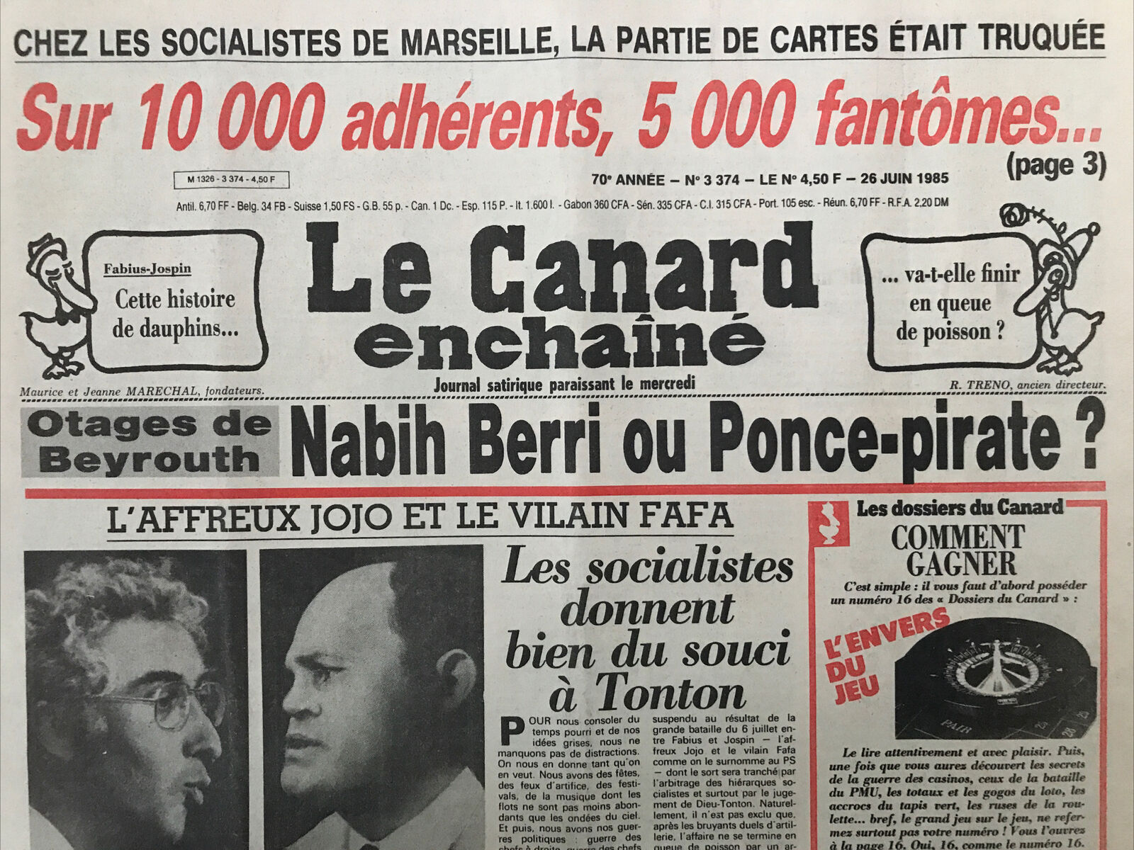 Couac ! | Acheter un Canard | Vente d'Anciens Journaux du Canard Enchaîné. Des Journaux Satiriques de Collection, Historiques & Authentiques de 1916 à 2004 ! | 3374