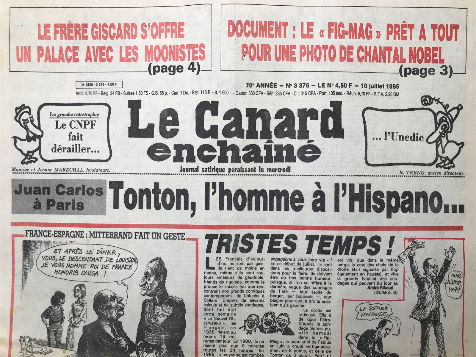 Couac ! | Acheter un Canard | Vente d'Anciens Journaux du Canard Enchaîné. Des Journaux Satiriques de Collection, Historiques & Authentiques de 1916 à 2004 ! | 3376