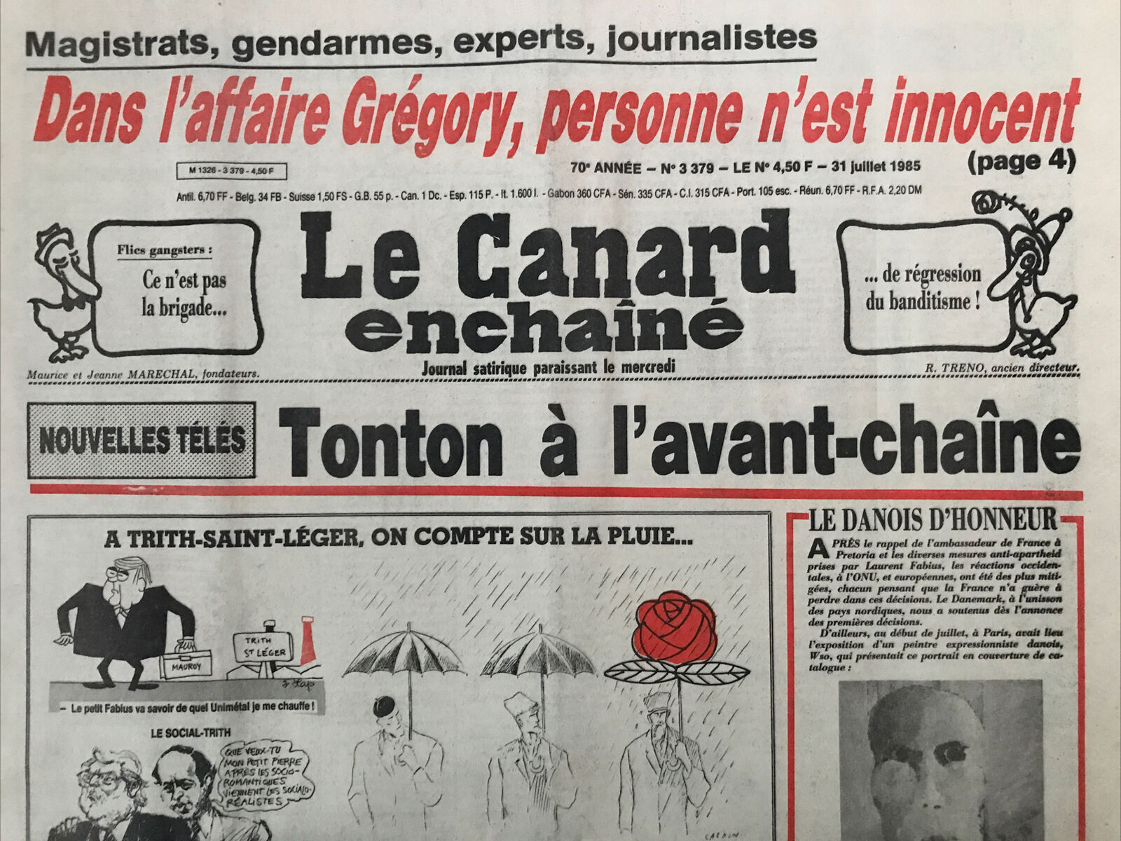 Couac ! | Acheter un Canard | Vente d'Anciens Journaux du Canard Enchaîné. Des Journaux Satiriques de Collection, Historiques & Authentiques de 1916 à 2004 ! | 3379