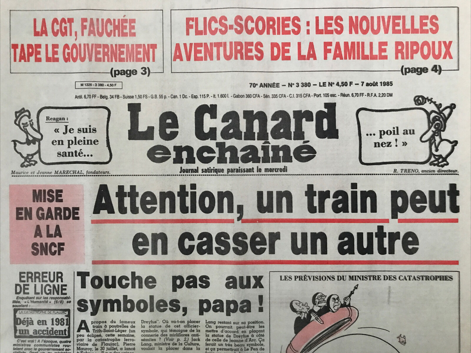 Couac ! | Acheter un Canard | Vente d'Anciens Journaux du Canard Enchaîné. Des Journaux Satiriques de Collection, Historiques & Authentiques de 1916 à 2004 ! | 3380