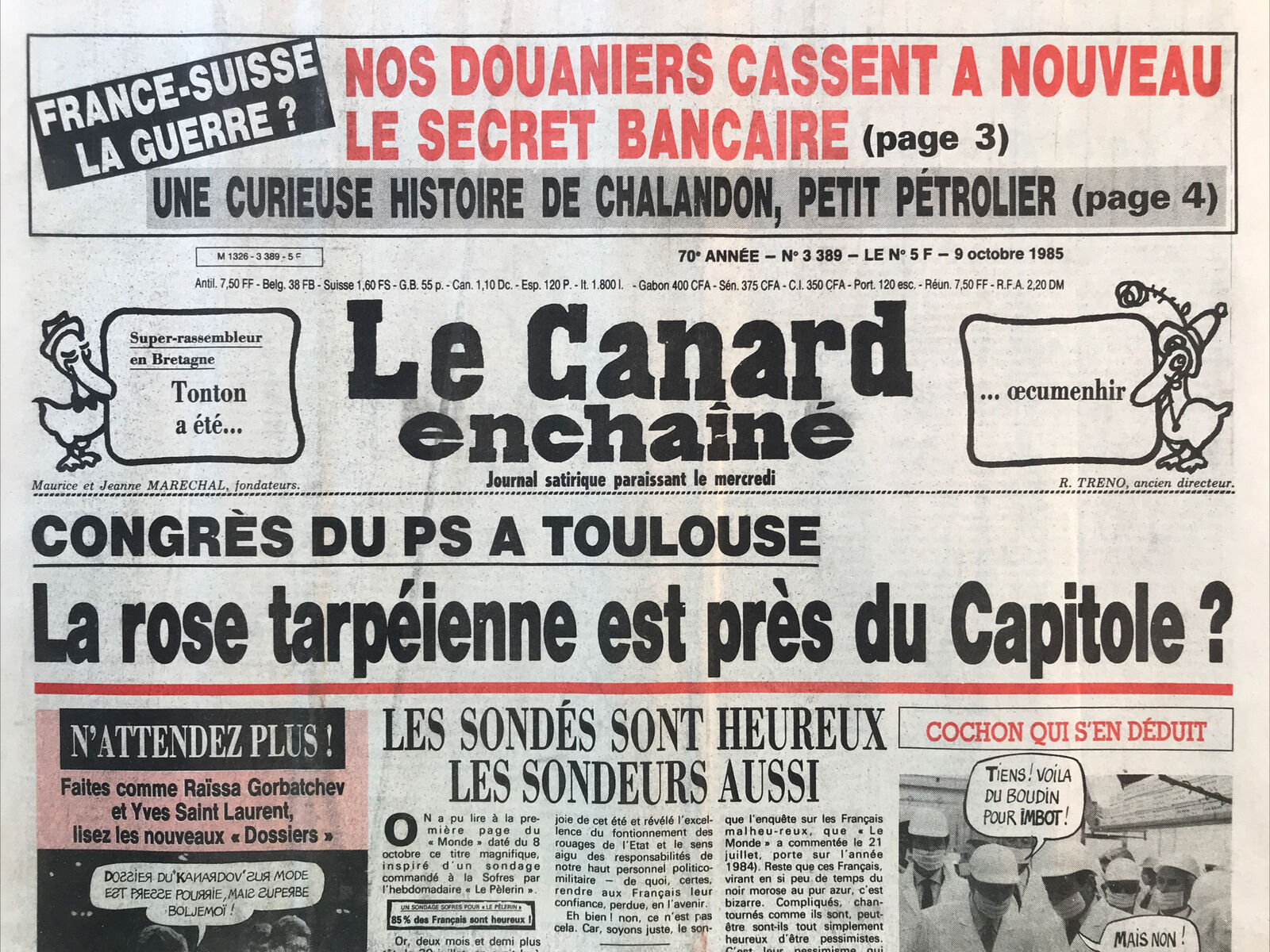 Couac ! | Acheter un Canard | Vente d'Anciens Journaux du Canard Enchaîné. Des Journaux Satiriques de Collection, Historiques & Authentiques de 1916 à 2004 ! | 3389