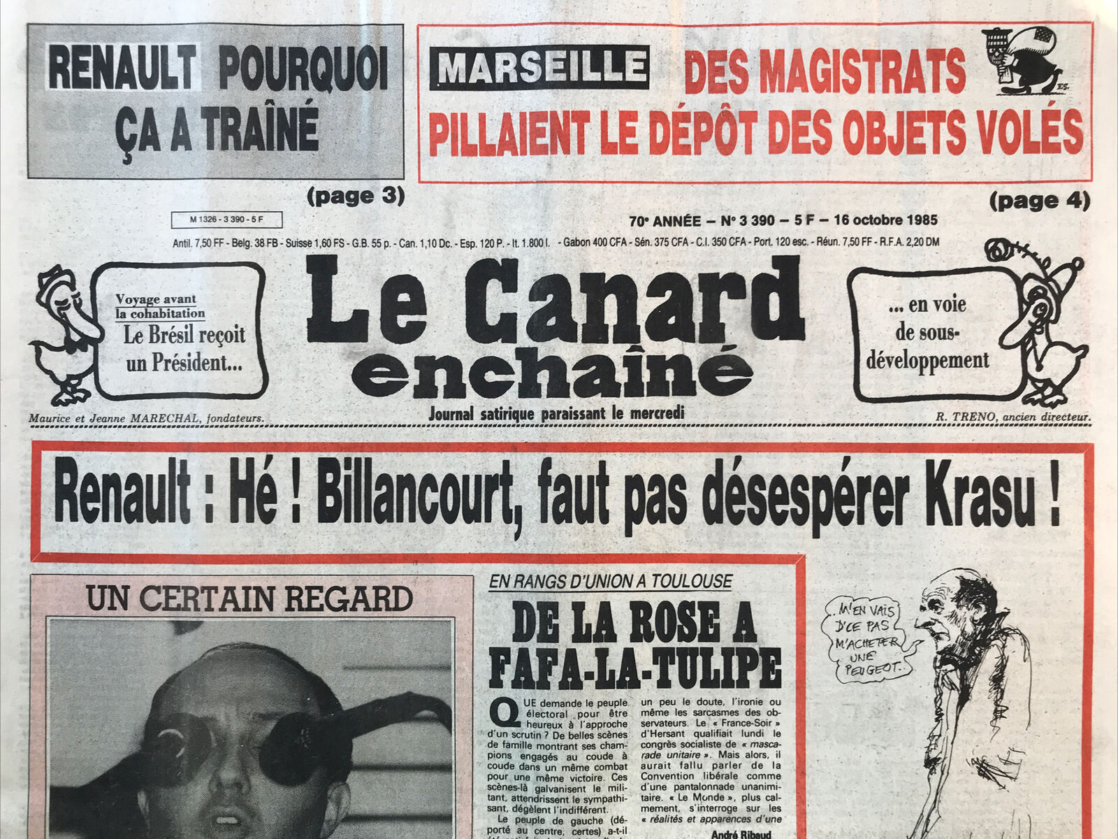 Couac ! | Acheter un Canard | Vente d'Anciens Journaux du Canard Enchaîné. Des Journaux Satiriques de Collection, Historiques & Authentiques de 1916 à 2004 ! | 3390