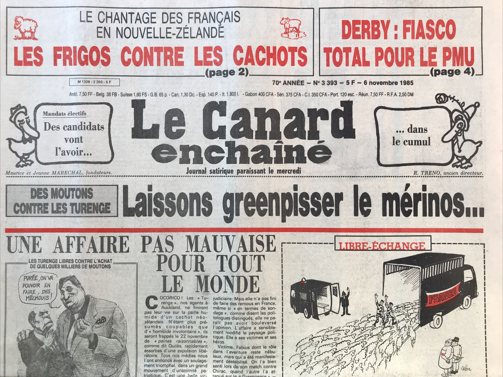 Couac ! | Acheter un Canard | Vente d'Anciens Journaux du Canard Enchaîné. Des Journaux Satiriques de Collection, Historiques & Authentiques de 1916 à 2004 ! | 3393