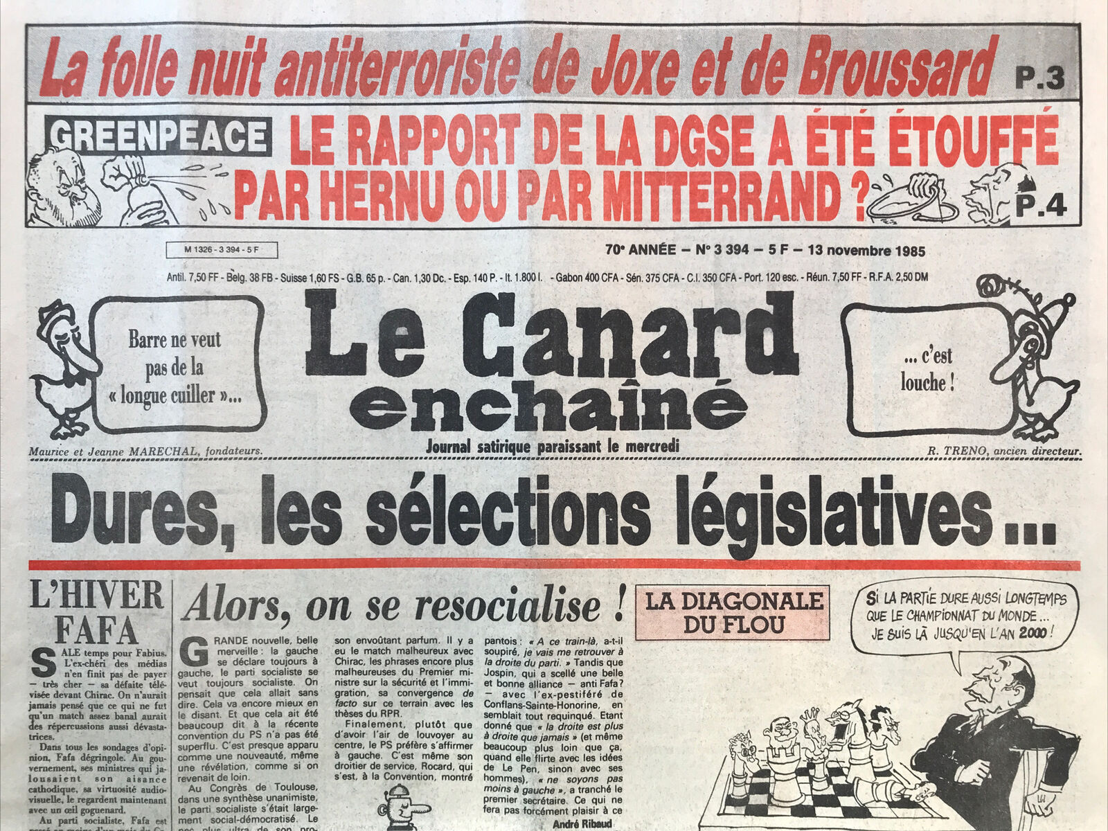 Couac ! | Acheter un Canard | Vente d'Anciens Journaux du Canard Enchaîné. Des Journaux Satiriques de Collection, Historiques & Authentiques de 1916 à 2004 ! | 3394