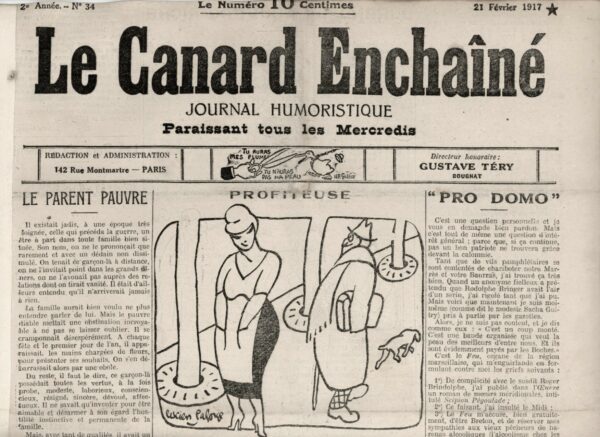 Couac ! | N° 34 du Canard Enchaîné - 21 Février 1917 | Nos Exemplaires du Canard Enchaîné sont archivés dans de bonnes conditions de conservation (obscurité, hygrométrie maitrisée et faible température), ce qui s'avère indispensable pour des journaux anciens. | 34 4