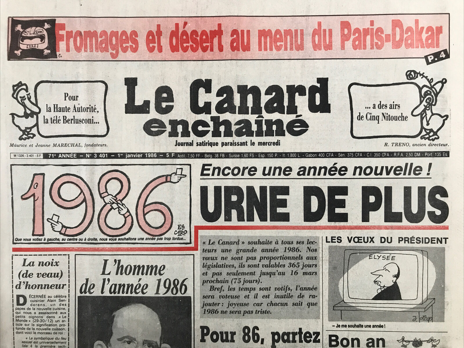 Couac ! | Acheter un Canard | Vente d'Anciens Journaux du Canard Enchaîné. Des Journaux Satiriques de Collection, Historiques & Authentiques de 1916 à 2004 ! | 3401