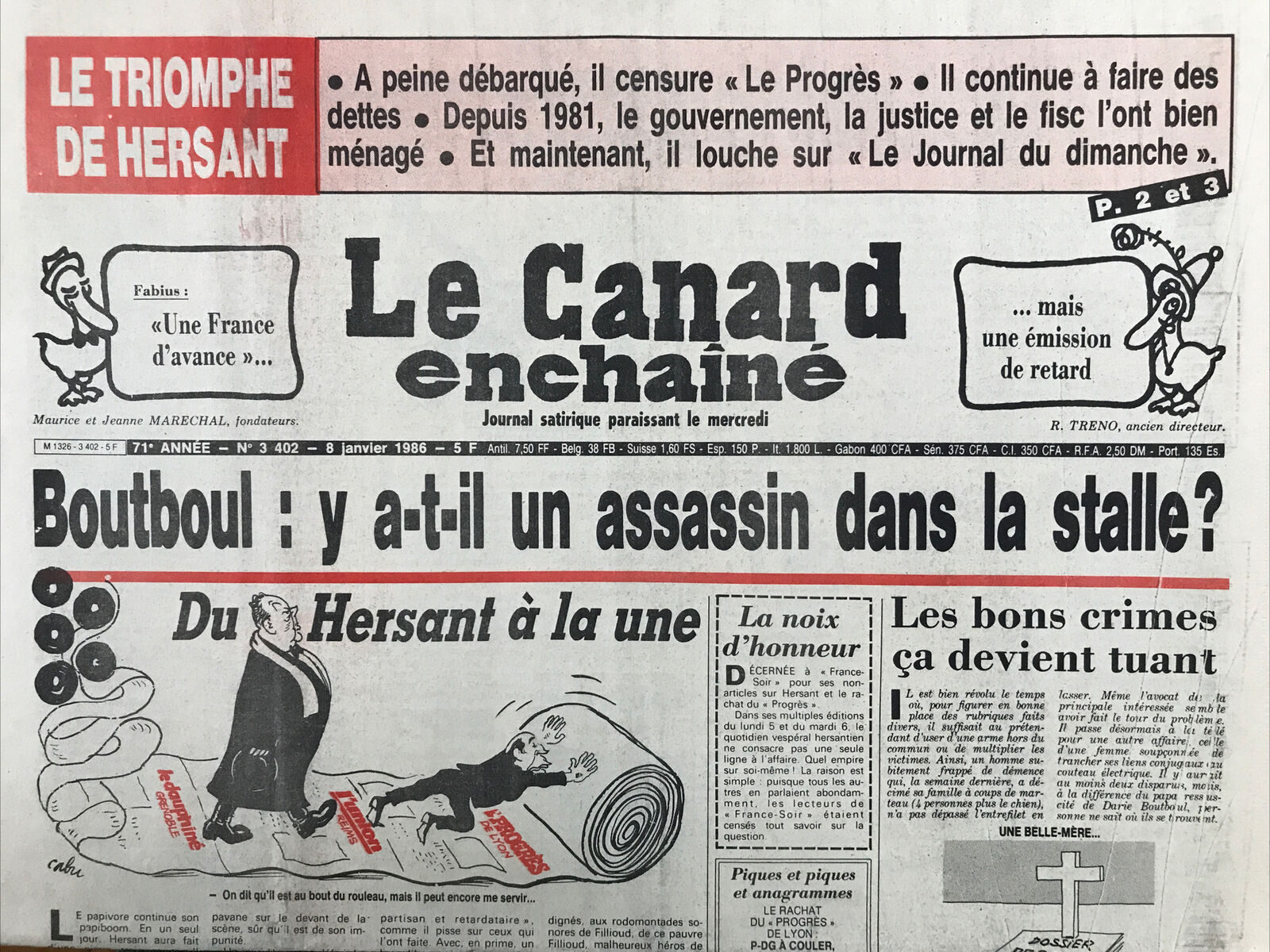 Couac ! | Acheter un Canard | Vente d'Anciens Journaux du Canard Enchaîné. Des Journaux Satiriques de Collection, Historiques & Authentiques de 1916 à 2004 ! | 3402