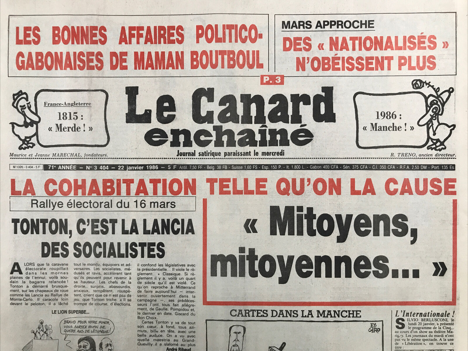 Couac ! | Acheter un Canard | Vente d'Anciens Journaux du Canard Enchaîné. Des Journaux Satiriques de Collection, Historiques & Authentiques de 1916 à 2004 ! | 3404