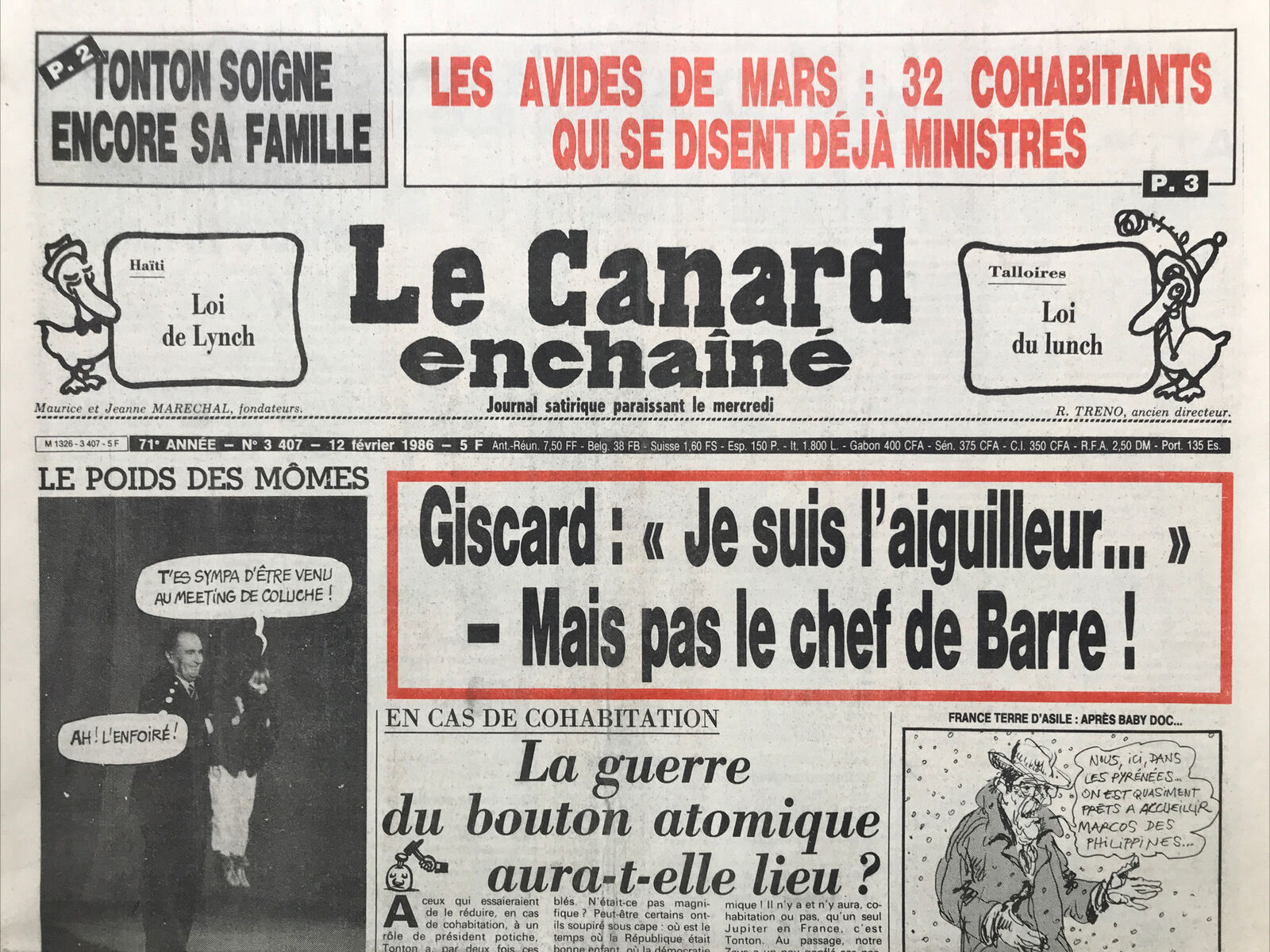 Couac ! | Acheter un Canard | Vente d'Anciens Journaux du Canard Enchaîné. Des Journaux Satiriques de Collection, Historiques & Authentiques de 1916 à 2004 ! | 3407