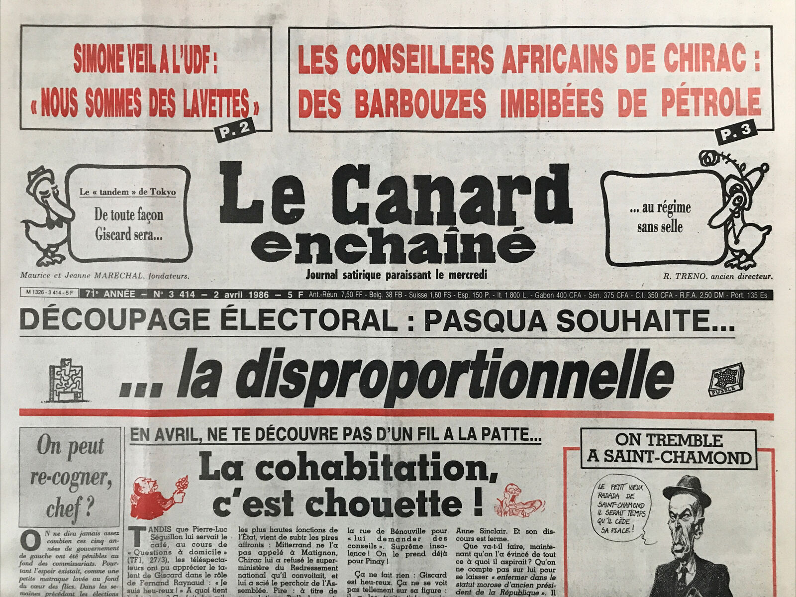 Couac ! | Acheter un Canard | Vente d'Anciens Journaux du Canard Enchaîné. Des Journaux Satiriques de Collection, Historiques & Authentiques de 1916 à 2004 ! | 3414