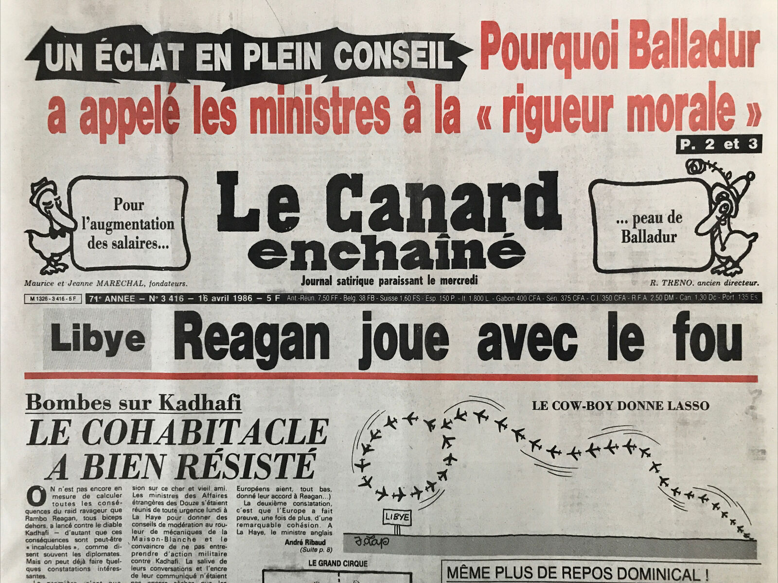 Couac ! | Acheter un Canard | Vente d'Anciens Journaux du Canard Enchaîné. Des Journaux Satiriques de Collection, Historiques & Authentiques de 1916 à 2004 ! | 3416