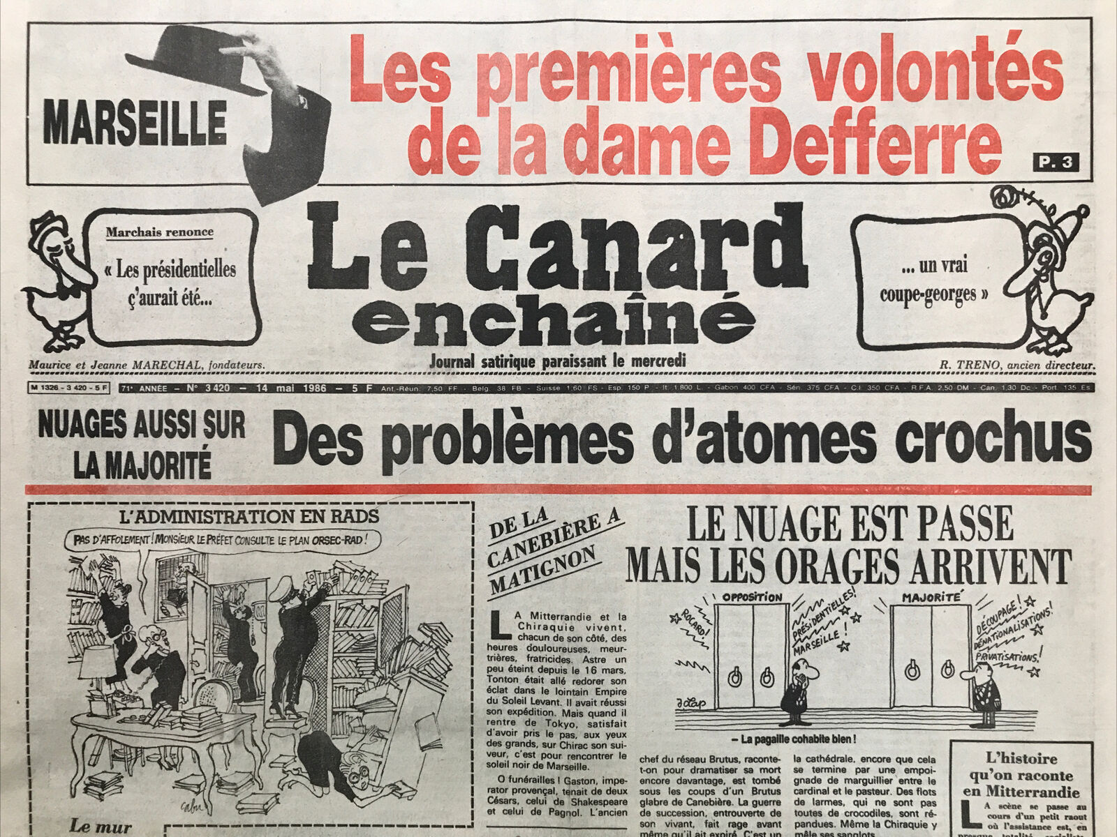 Couac ! | Acheter un Canard | Vente d'Anciens Journaux du Canard Enchaîné. Des Journaux Satiriques de Collection, Historiques & Authentiques de 1916 à 2004 ! | 3420