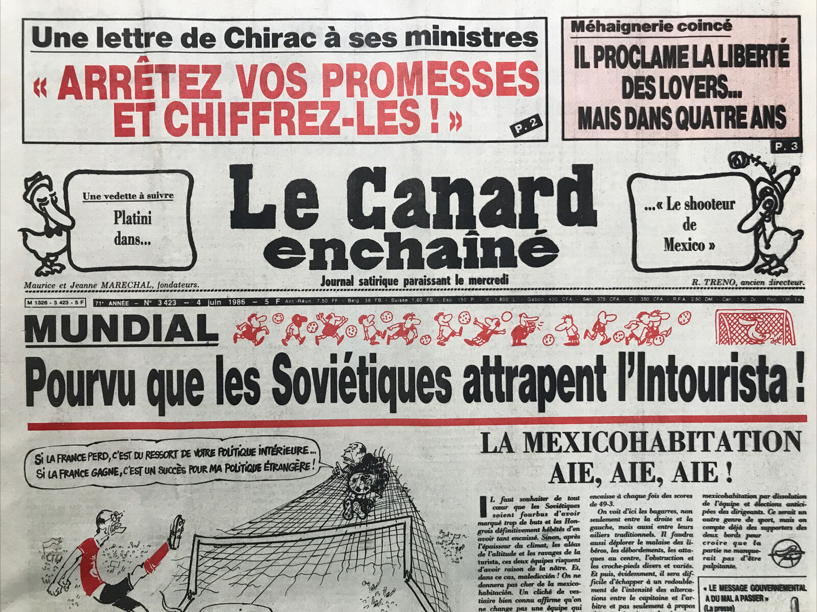 Couac ! | Acheter un Canard | Vente d'Anciens Journaux du Canard Enchaîné. Des Journaux Satiriques de Collection, Historiques & Authentiques de 1916 à 2004 ! | 3423