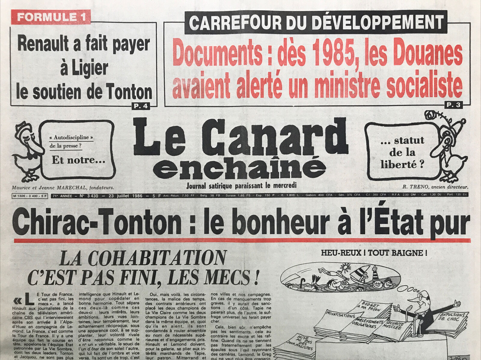 Couac ! | Acheter un Canard | Vente d'Anciens Journaux du Canard Enchaîné. Des Journaux Satiriques de Collection, Historiques & Authentiques de 1916 à 2004 ! | 3430