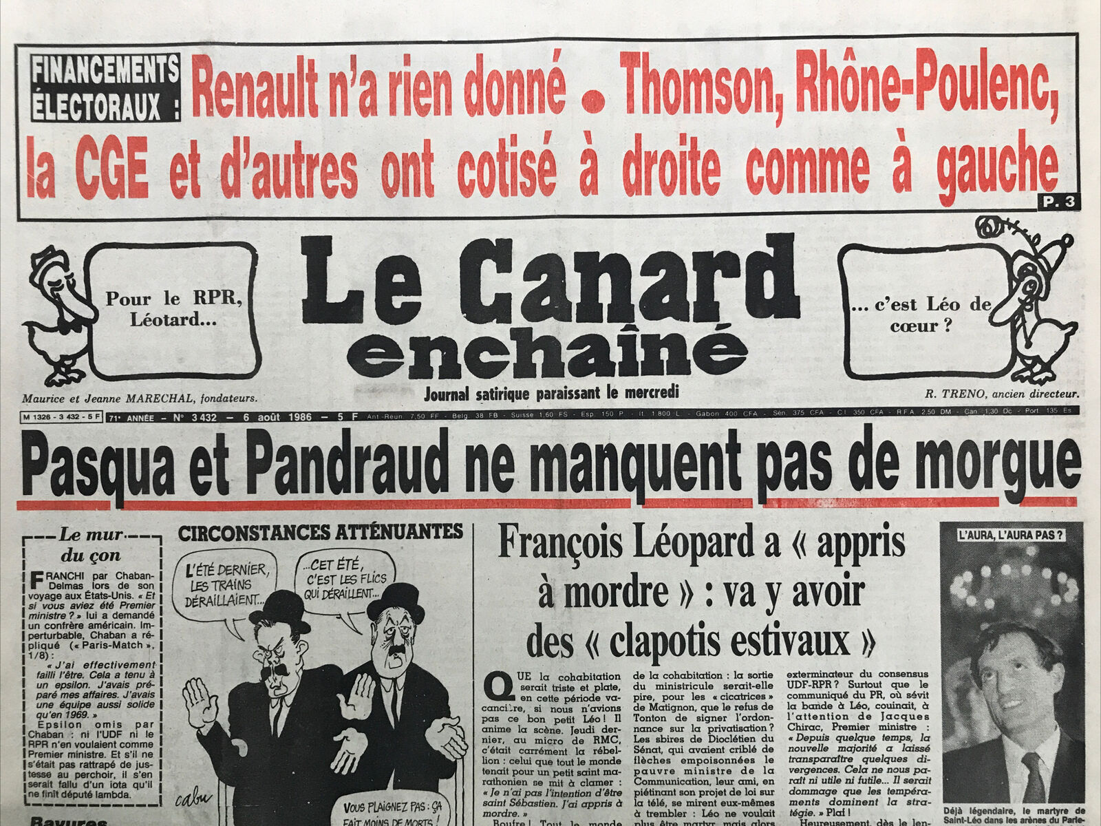 Couac ! | Acheter un Canard | Vente d'Anciens Journaux du Canard Enchaîné. Des Journaux Satiriques de Collection, Historiques & Authentiques de 1916 à 2004 ! | 3432