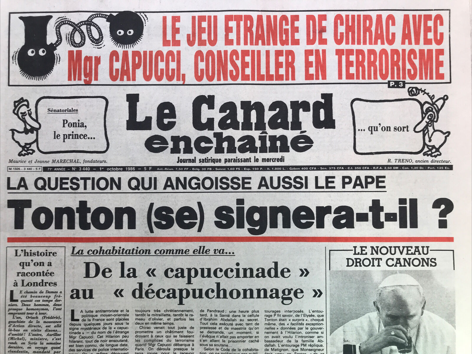 Couac ! | Acheter un Canard | Vente d'Anciens Journaux du Canard Enchaîné. Des Journaux Satiriques de Collection, Historiques & Authentiques de 1916 à 2004 ! | 3440