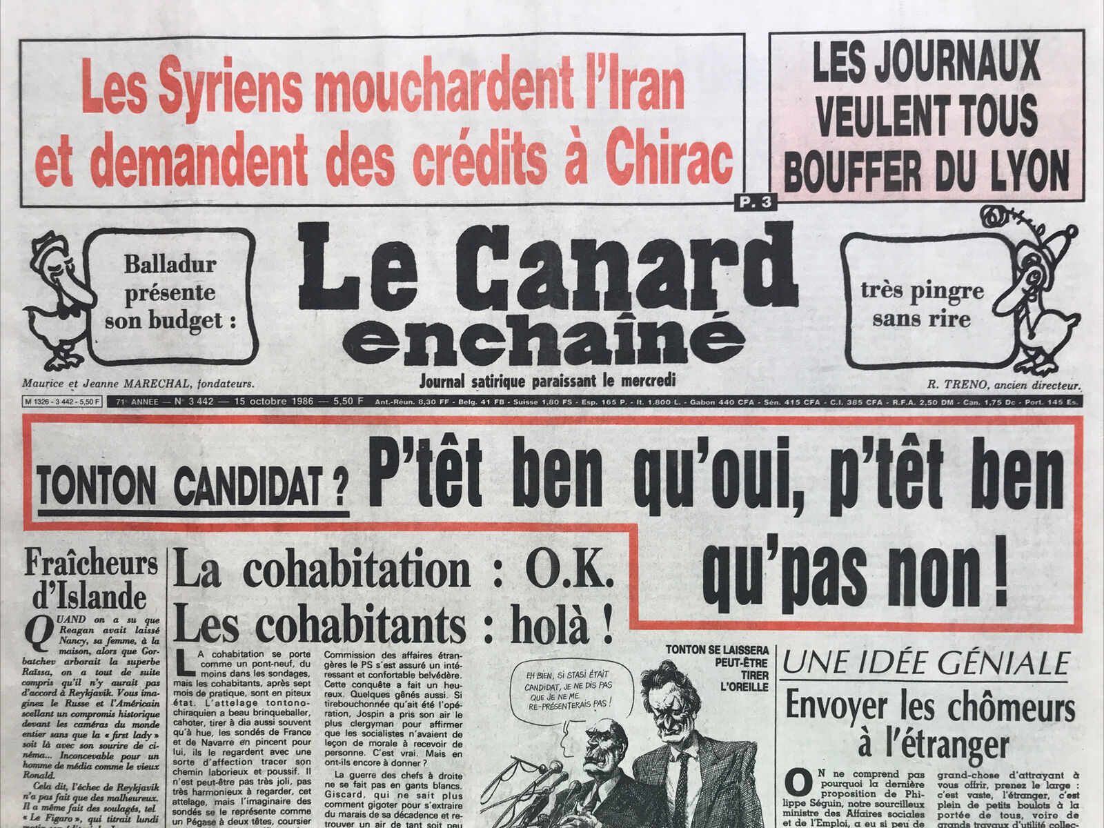 Couac ! | Acheter un Canard | Vente d'Anciens Journaux du Canard Enchaîné. Des Journaux Satiriques de Collection, Historiques & Authentiques de 1916 à 2004 ! | 3442