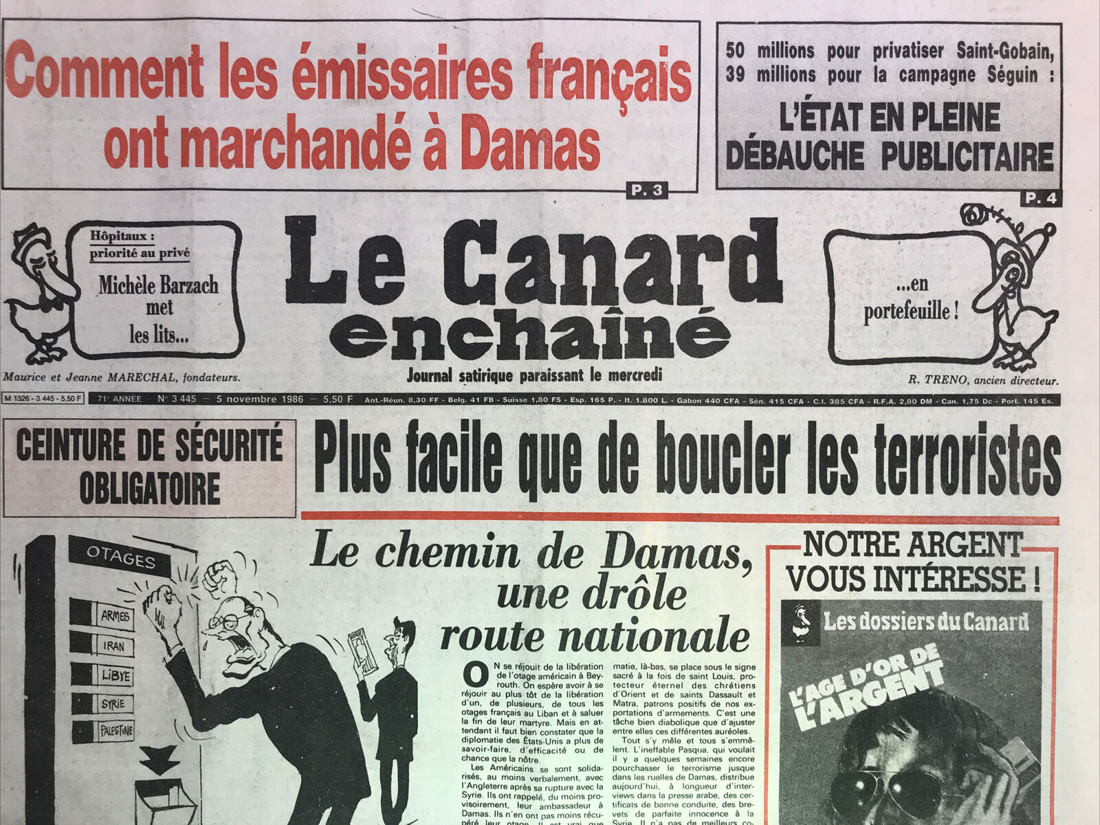 Couac ! | Acheter un Canard | Vente d'Anciens Journaux du Canard Enchaîné. Des Journaux Satiriques de Collection, Historiques & Authentiques de 1916 à 2004 ! | 3445