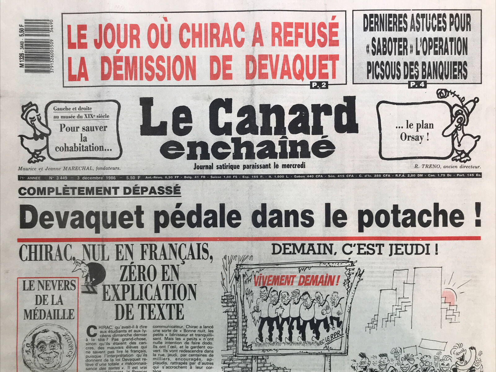 Couac ! | Acheter un Canard | Vente d'Anciens Journaux du Canard Enchaîné. Des Journaux Satiriques de Collection, Historiques & Authentiques de 1916 à 2004 ! | 3449