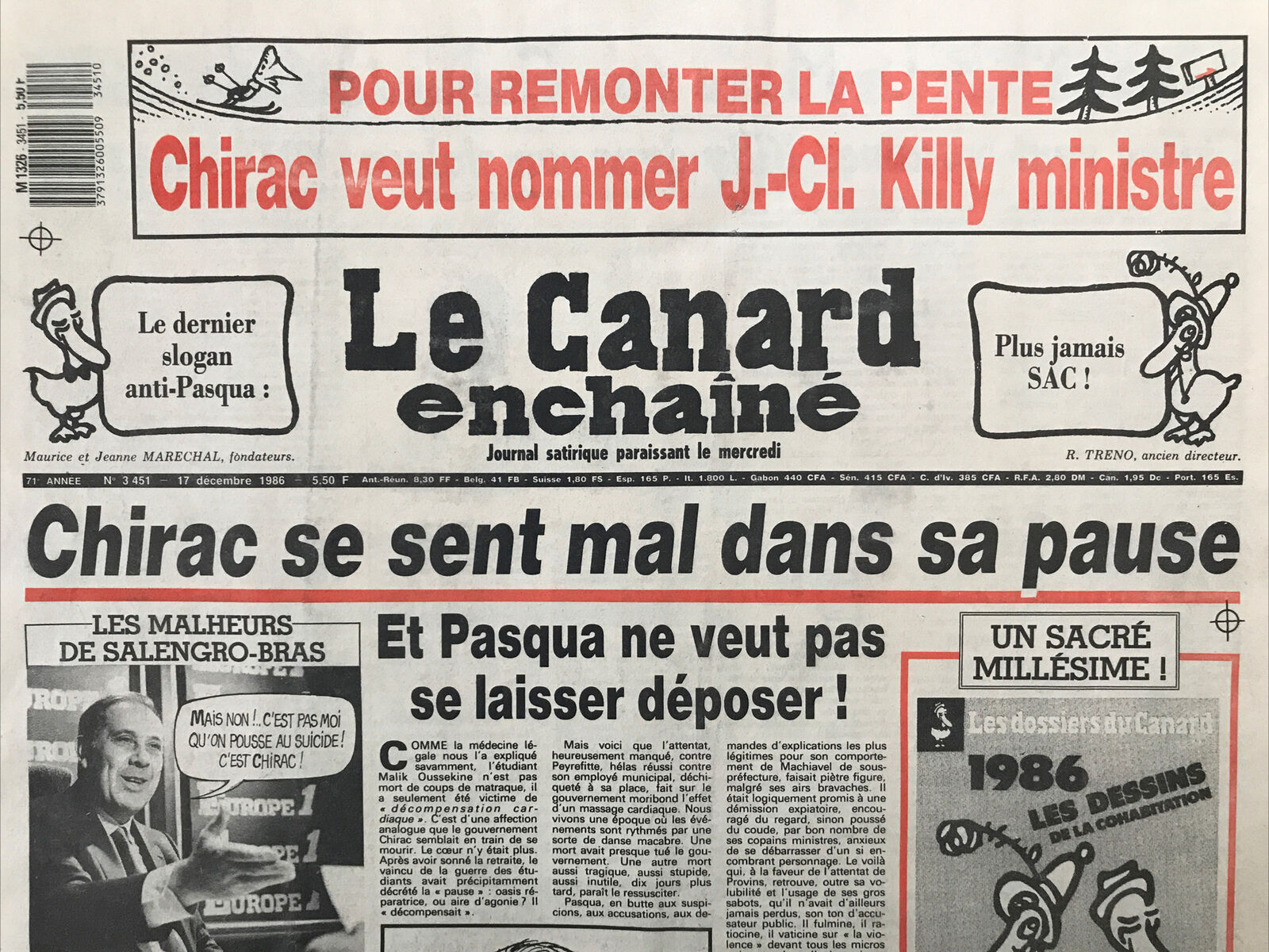 Couac ! | Acheter un Canard | Vente d'Anciens Journaux du Canard Enchaîné. Des Journaux Satiriques de Collection, Historiques & Authentiques de 1916 à 2004 ! | 3451