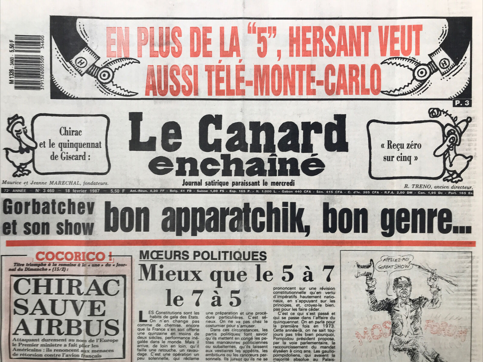 Couac ! | Acheter un Canard | Vente d'Anciens Journaux du Canard Enchaîné. Des Journaux Satiriques de Collection, Historiques & Authentiques de 1916 à 2004 ! | 3460