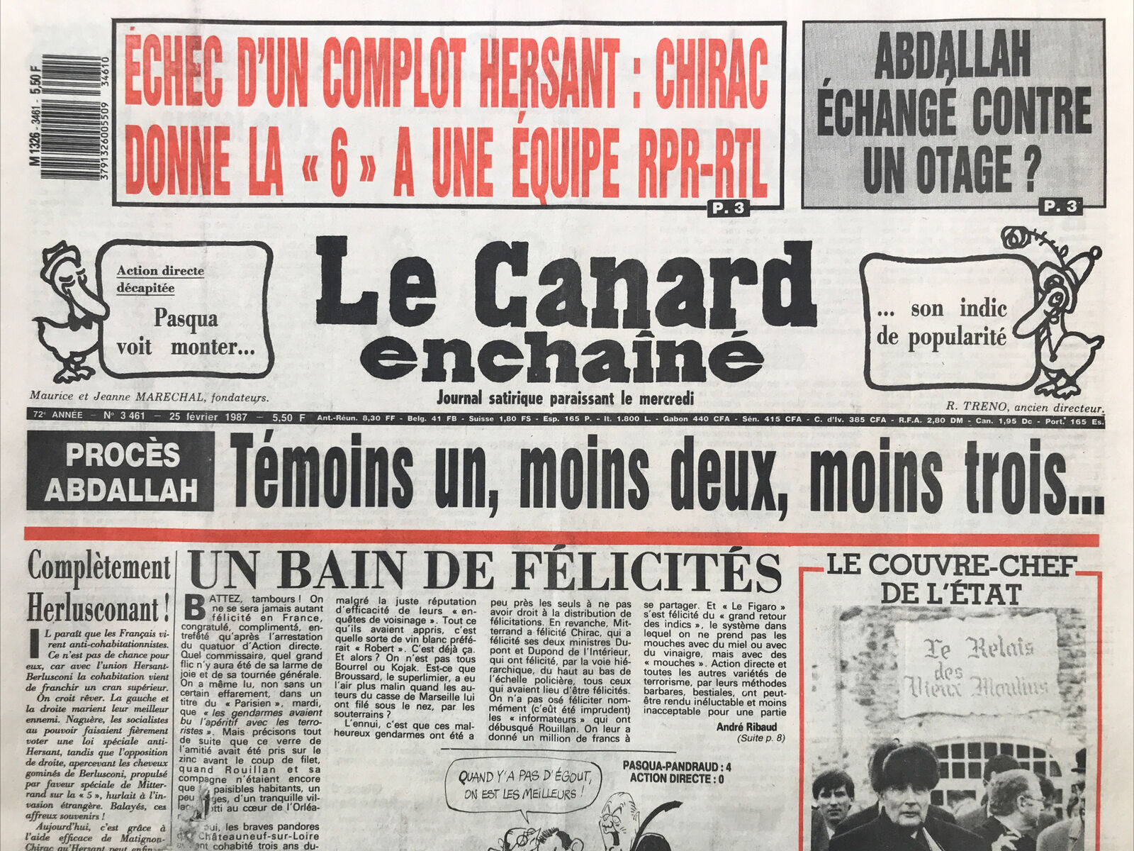 Couac ! | Acheter un Canard | Vente d'Anciens Journaux du Canard Enchaîné. Des Journaux Satiriques de Collection, Historiques & Authentiques de 1916 à 2004 ! | 3461