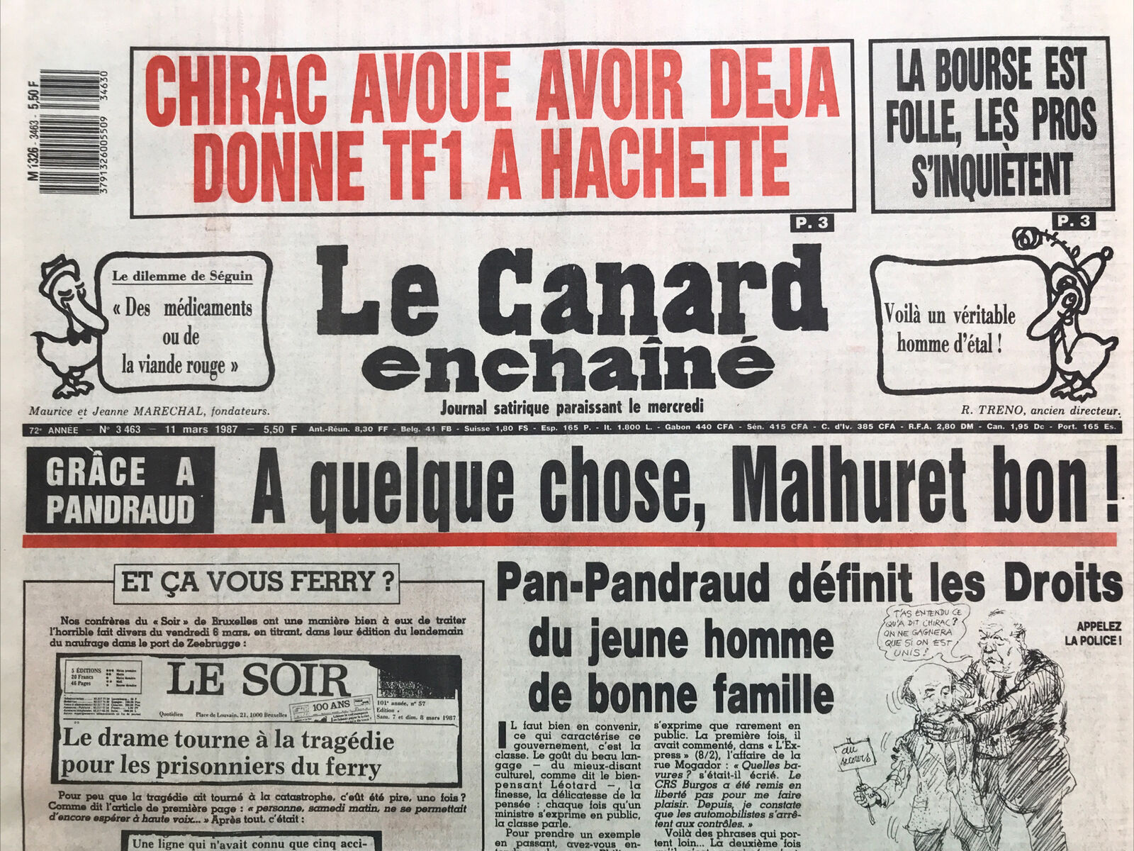 Couac ! | Acheter un Canard | Vente d'Anciens Journaux du Canard Enchaîné. Des Journaux Satiriques de Collection, Historiques & Authentiques de 1916 à 2004 ! | 3463