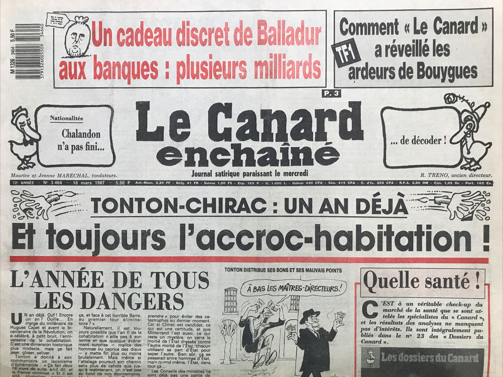 Couac ! | Acheter un Canard | Vente d'Anciens Journaux du Canard Enchaîné. Des Journaux Satiriques de Collection, Historiques & Authentiques de 1916 à 2004 ! | 3464