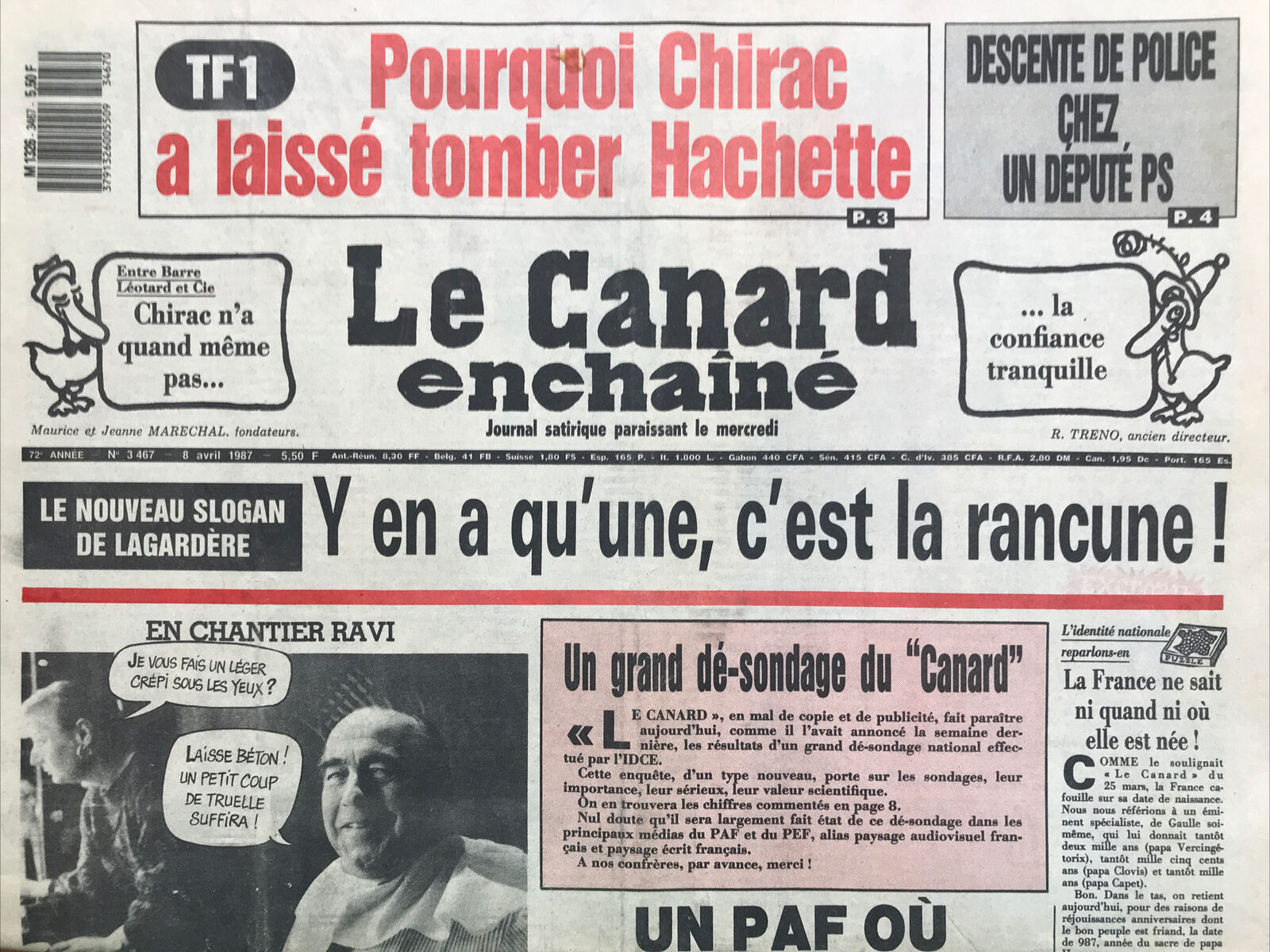 Couac ! | Acheter un Canard | Vente d'Anciens Journaux du Canard Enchaîné. Des Journaux Satiriques de Collection, Historiques & Authentiques de 1916 à 2004 ! | 3467