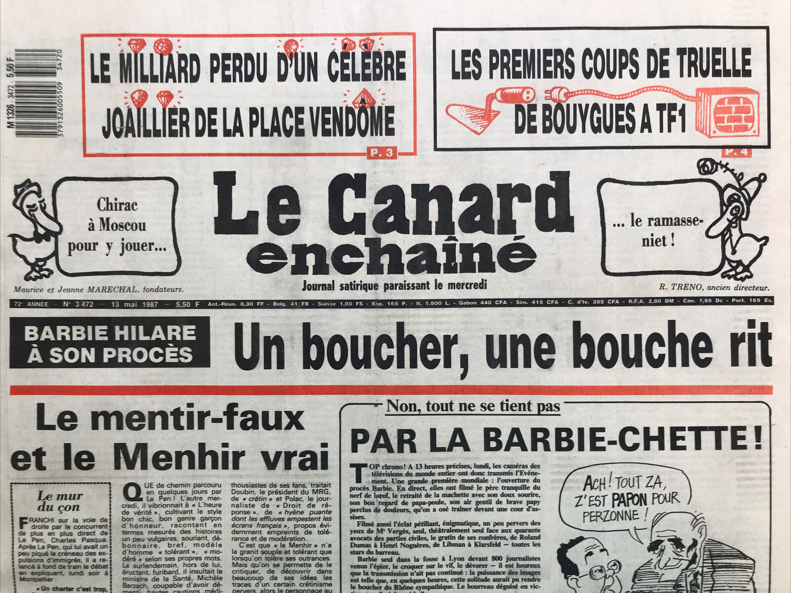 Couac ! | Acheter un Canard | Vente d'Anciens Journaux du Canard Enchaîné. Des Journaux Satiriques de Collection, Historiques & Authentiques de 1916 à 2004 ! | 3472